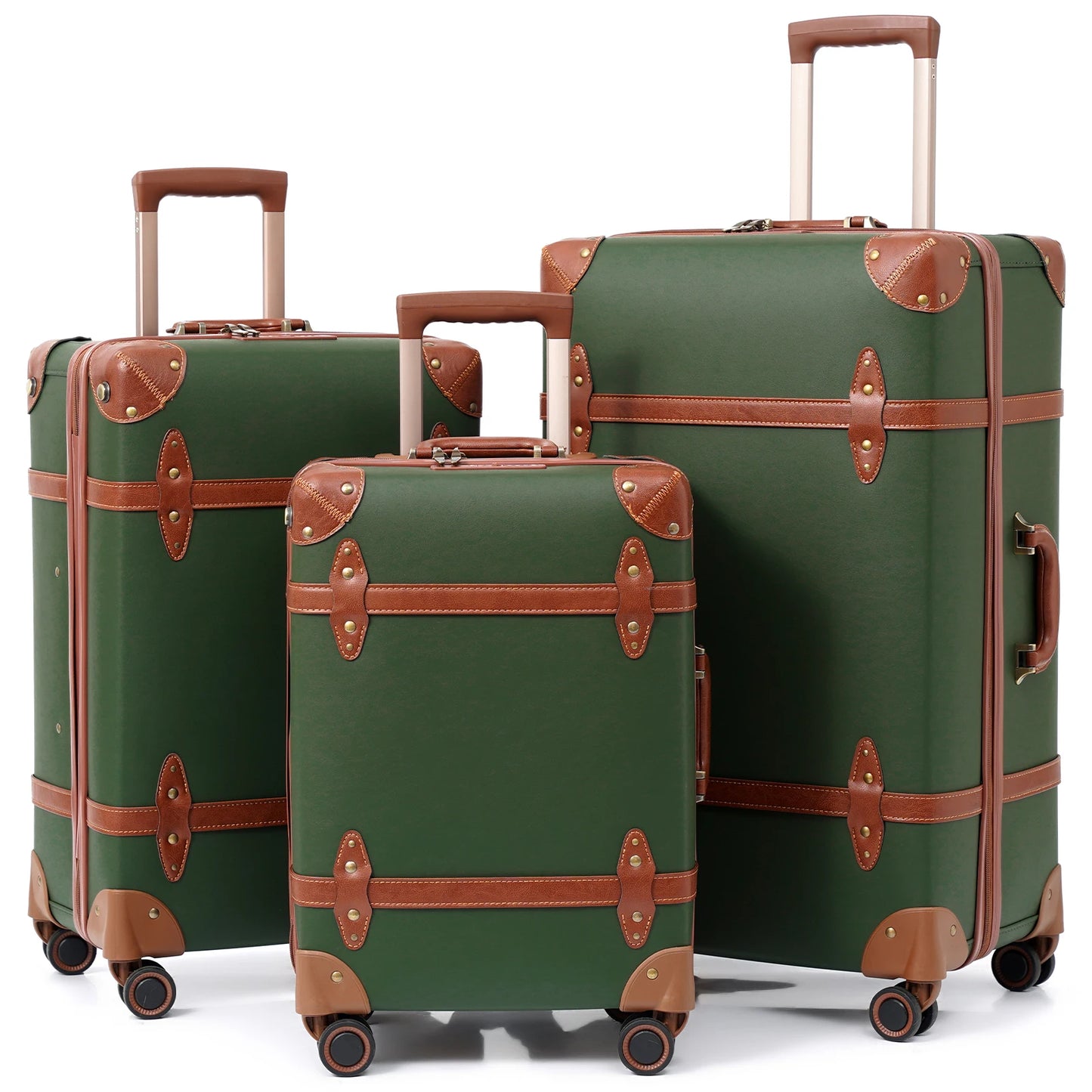 Urecity Vintage 3-Piece  Retro Trolley Bags Luggage Set,