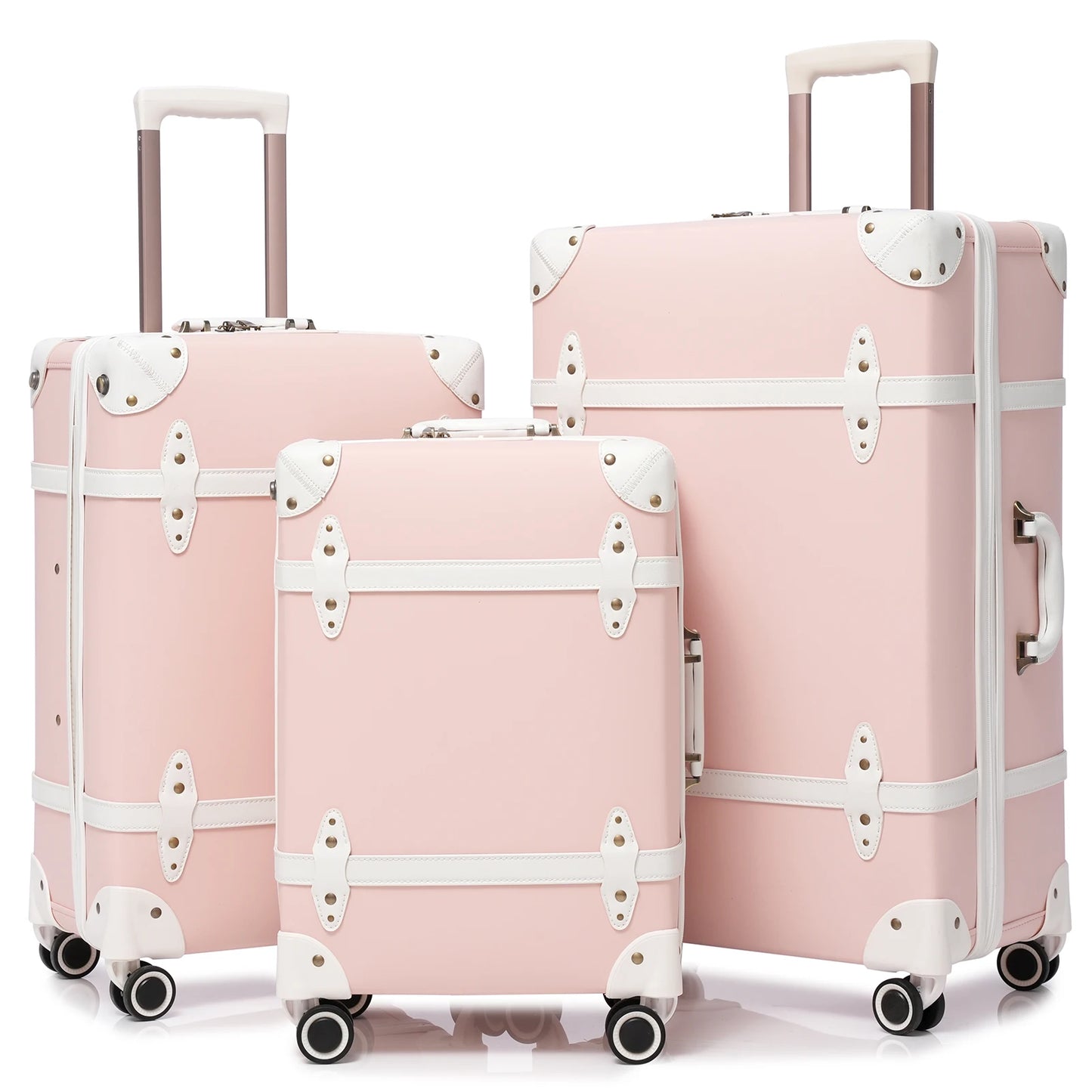 Urecity Vintage 3-Piece  Retro Trolley Bags Luggage Set,