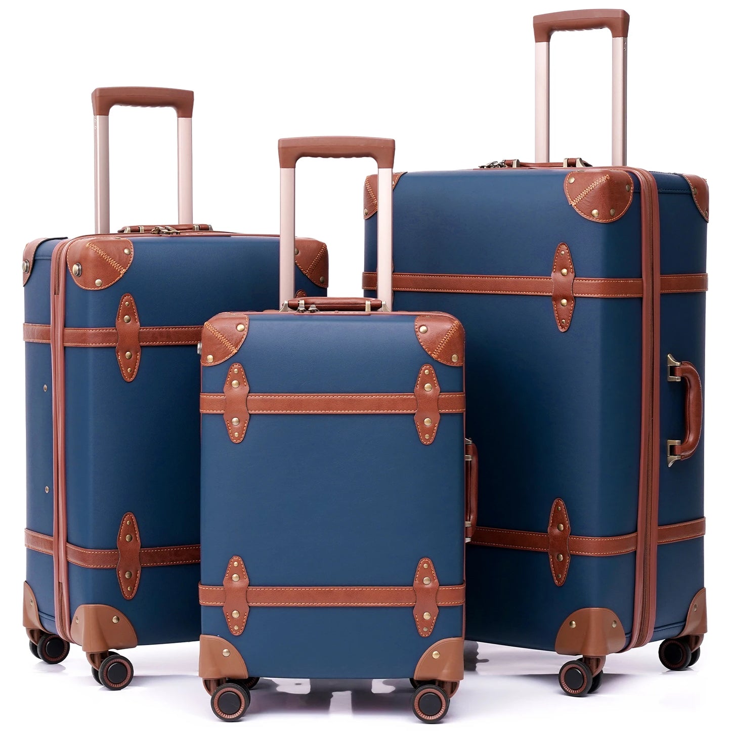 Urecity Vintage 3-Piece  Retro Trolley Bags Luggage Set,