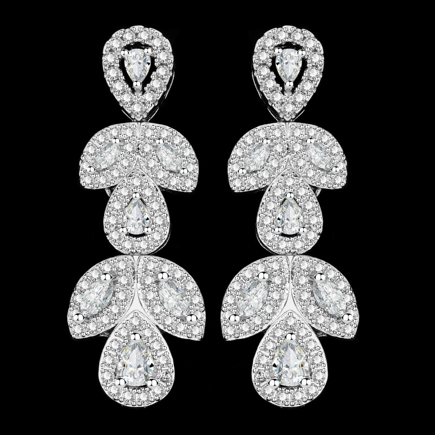 Luxury 4-Piece Nigerian Bridal Jewelry Set – Platinum-Plated Zircon Crystal