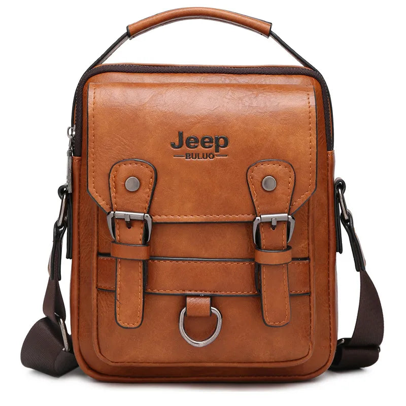 JEEP BULUO - Men's Multifunction Leather Business Shoulder Bag