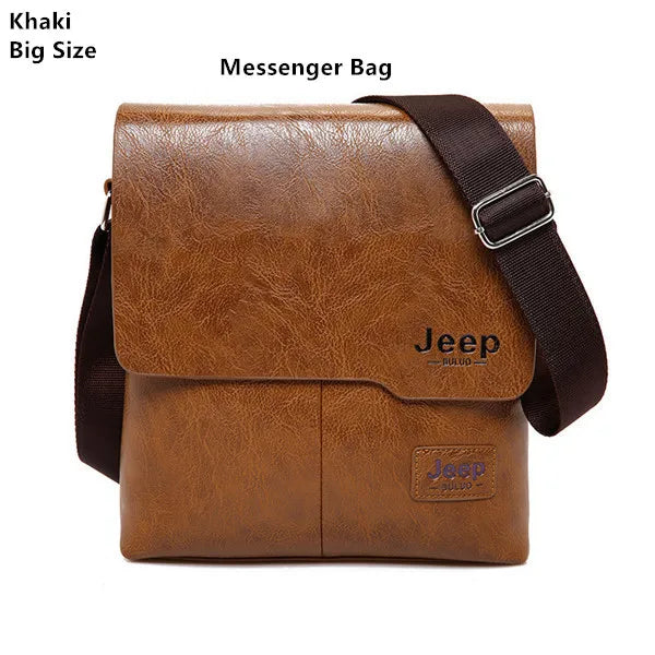 JEEP BULUO - Men's 2PC Leather Messenger Shoulder Bags Set