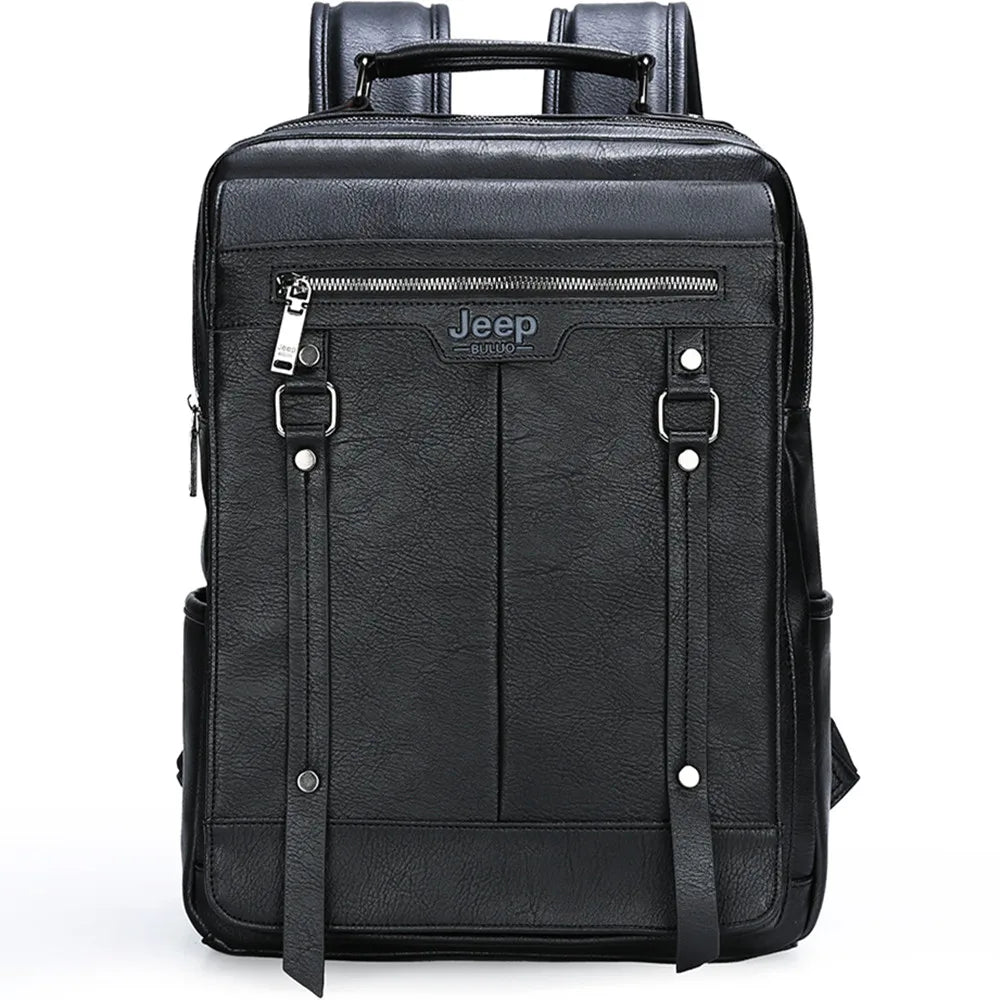 JEEP BULUO - Men’s Casual Laptop Backpack – High Capacity Split Leather