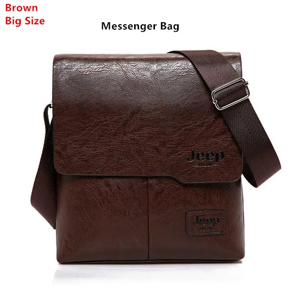 JEEP BULUO - Men's 2PC Leather Messenger Shoulder Bags Set