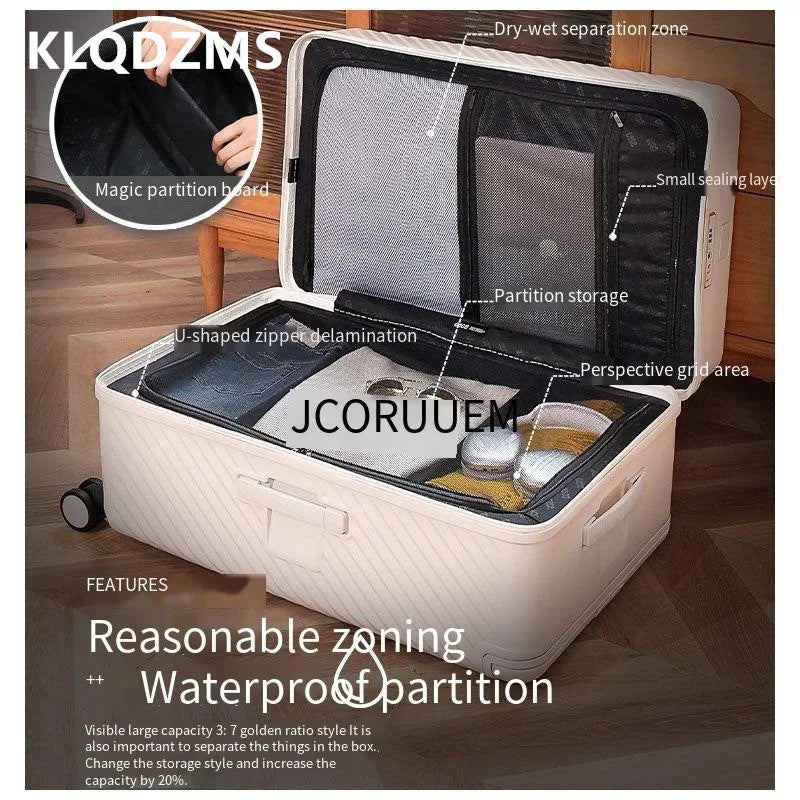 KLQDZMS Women's Extra Large Trolley Suitcase 22"-30" ABS+PC Luggage with Wheels