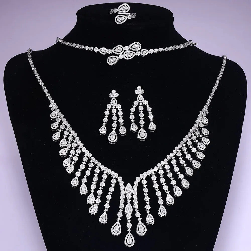 Luxury Bridal CZ Jewelry Set