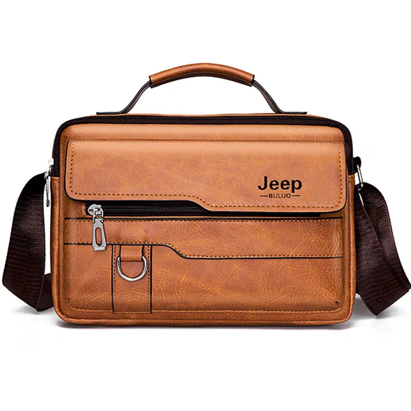 JEEP BULUO - Men's Fashion PU Leather Business Messenger Bag