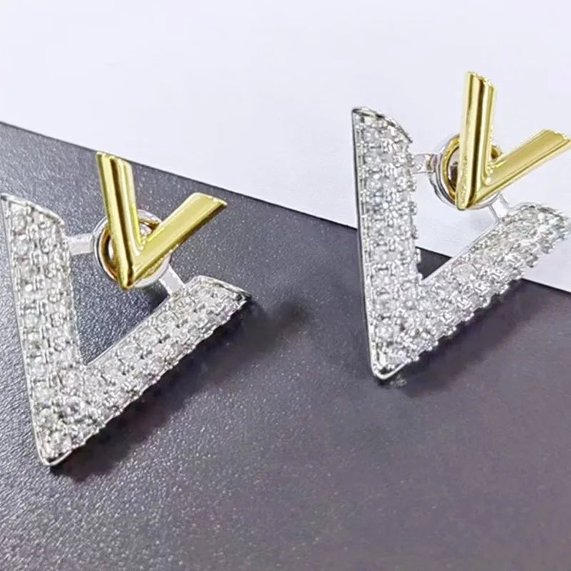 V  Triangle Stud Geometric Earrings Jewelry