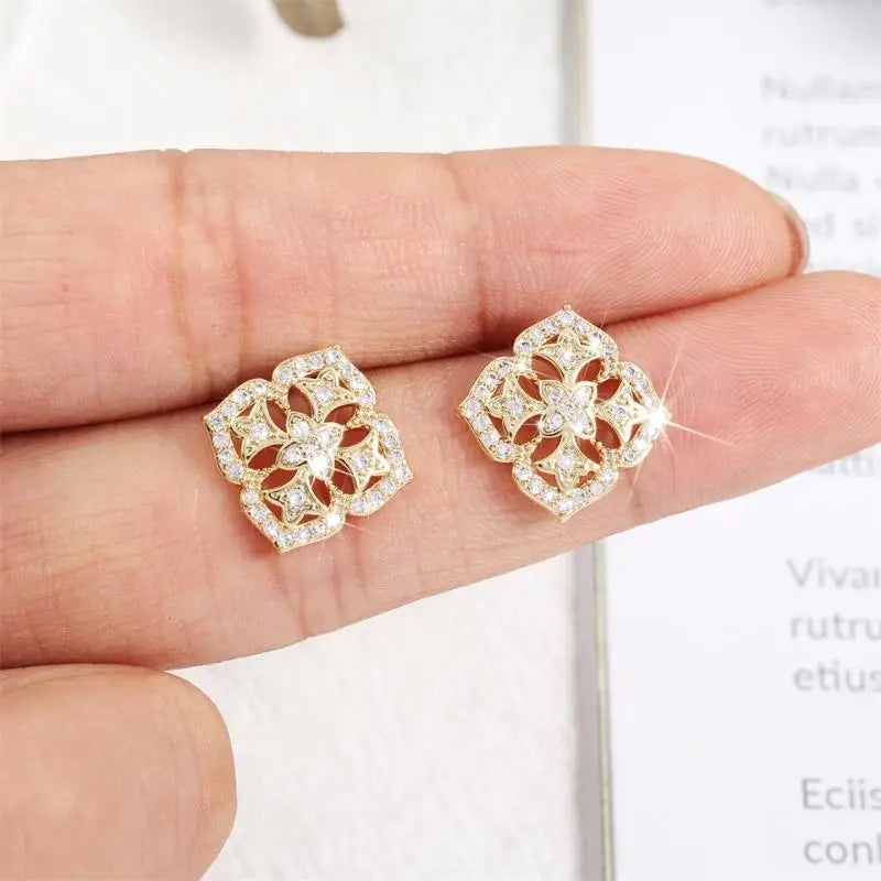 RAKOL Sparkling Flower Stud Earrings