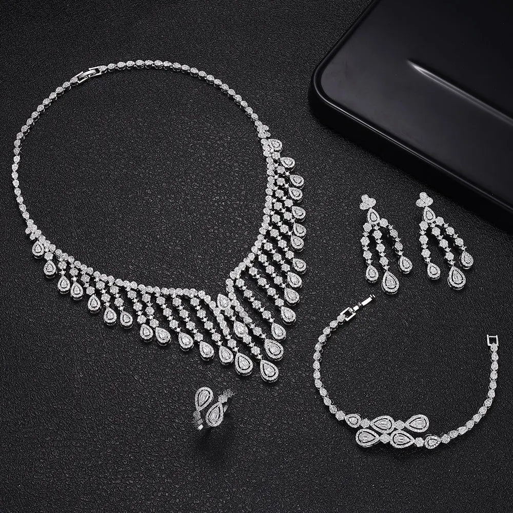 Luxury Bridal CZ Jewelry Set