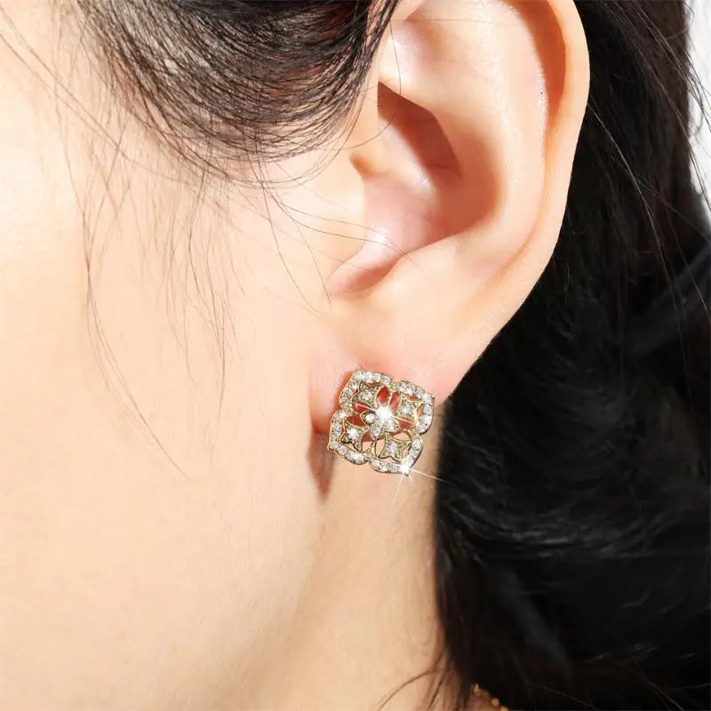 RAKOL Sparkling Flower Stud Earrings