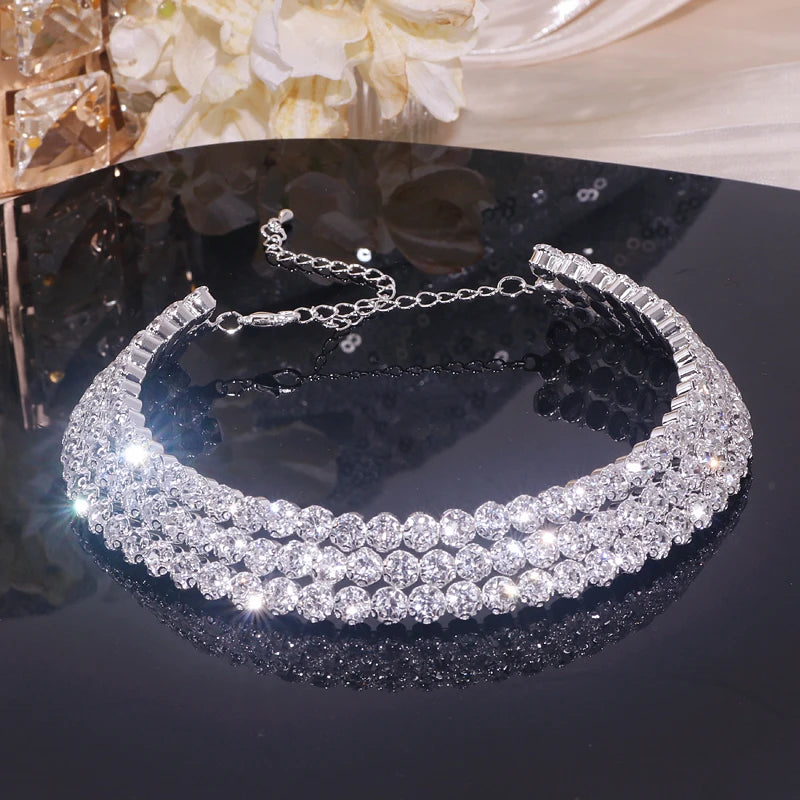 Rhinestone Bridal Jewelry Set – Choker, Earrings & Bracelet