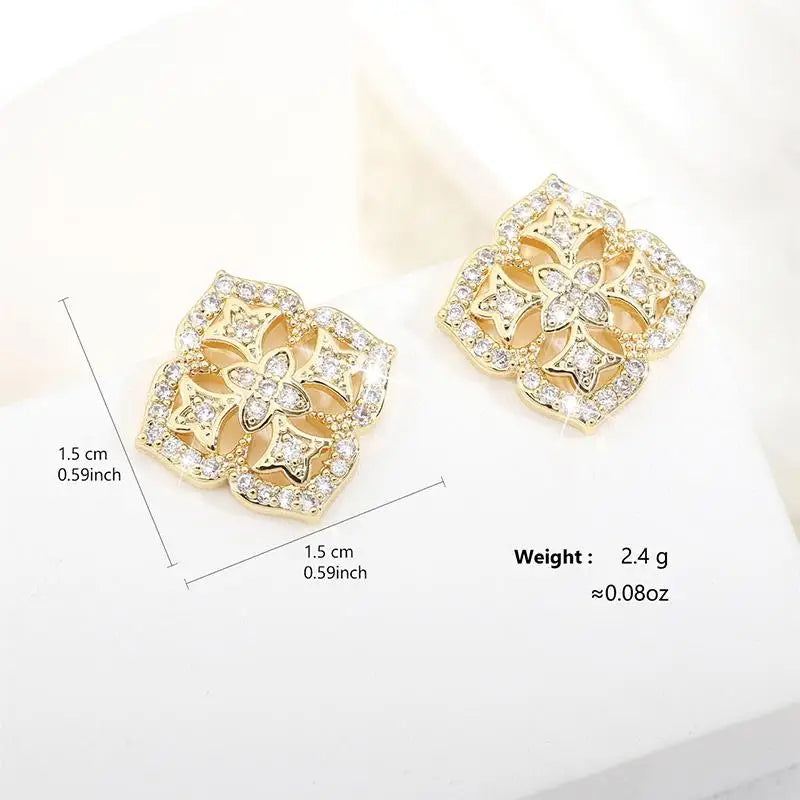 RAKOL Sparkling Flower Stud Earrings