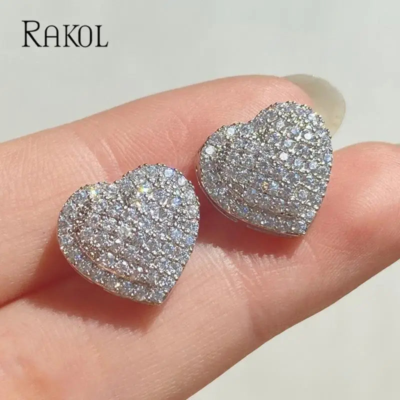 RAKOL - Heart  Stud Earrings for Women