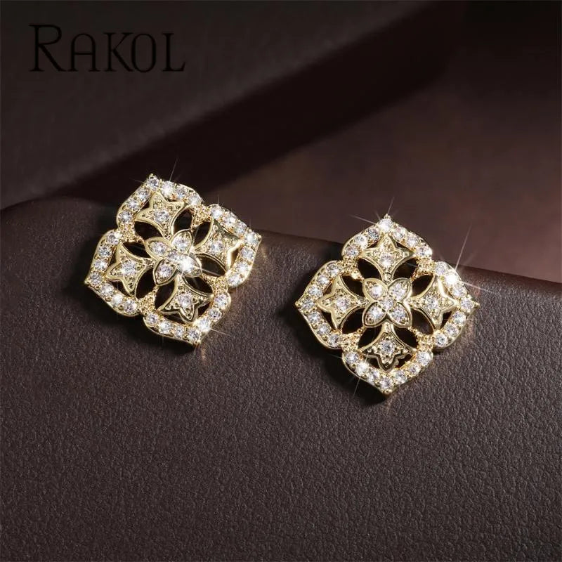 RAKOL Sparkling Flower Stud Earrings