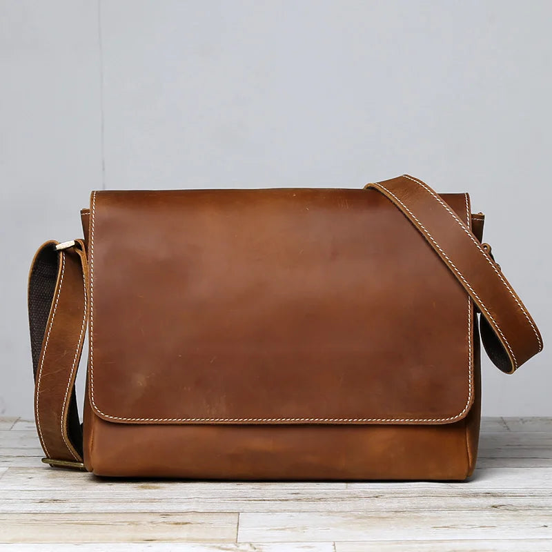 Retro Mad Horse Leather Men's Shoulder Messenger Bag