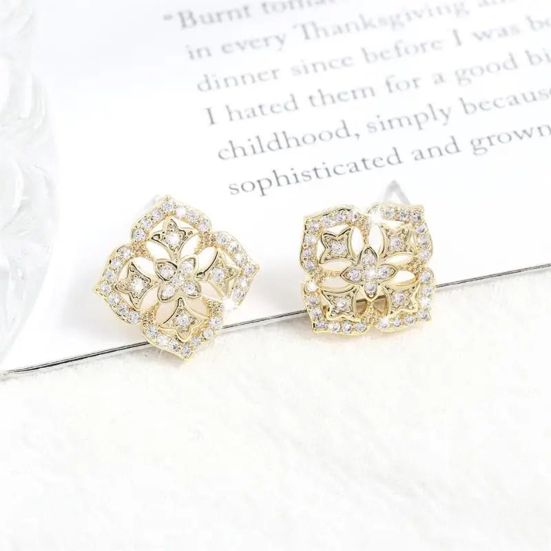 RAKOL Sparkling Flower Stud Earrings