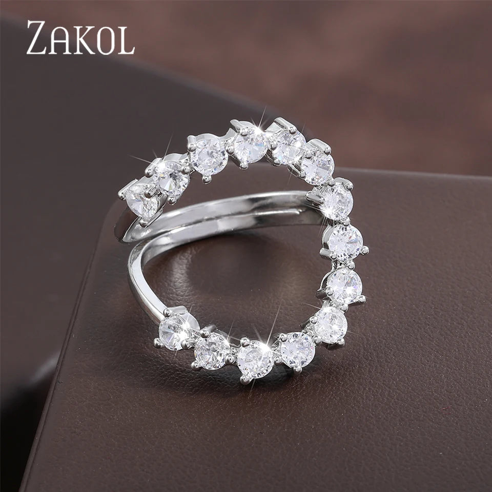 ZAKOL  Open Ring for Women Wedding Jewelry