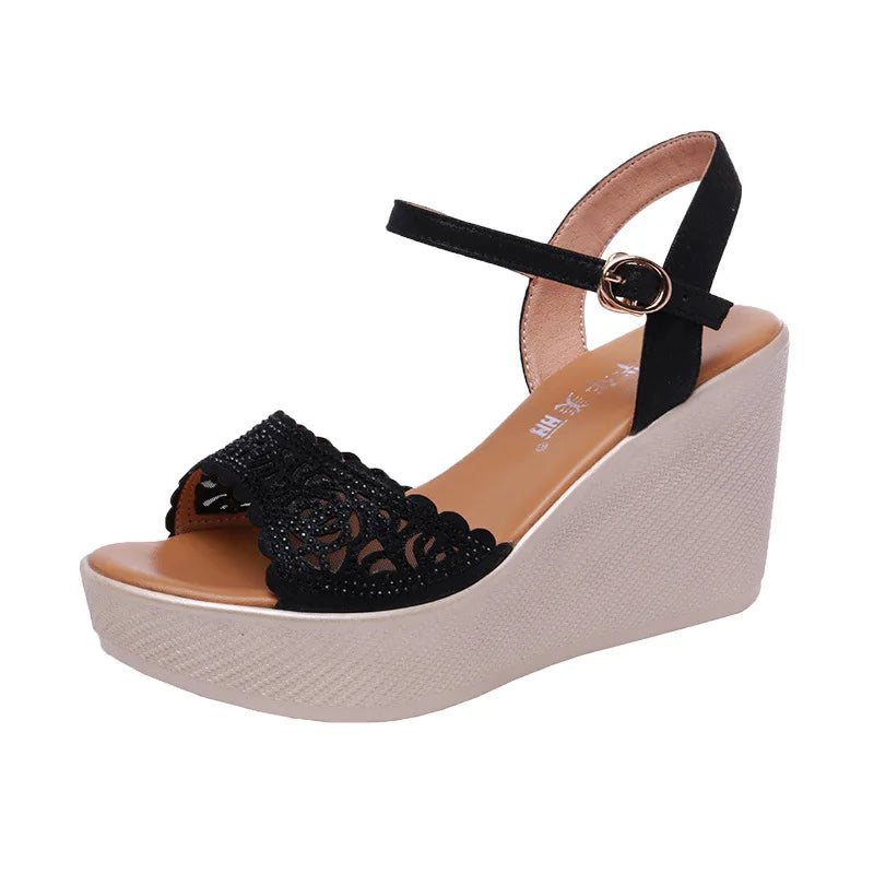 Summer wedge sandals for women 9cm high heel