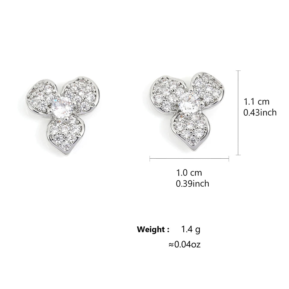 RAKOL Exquisite Copper-set Zircon Flower Stud Earrings for Women