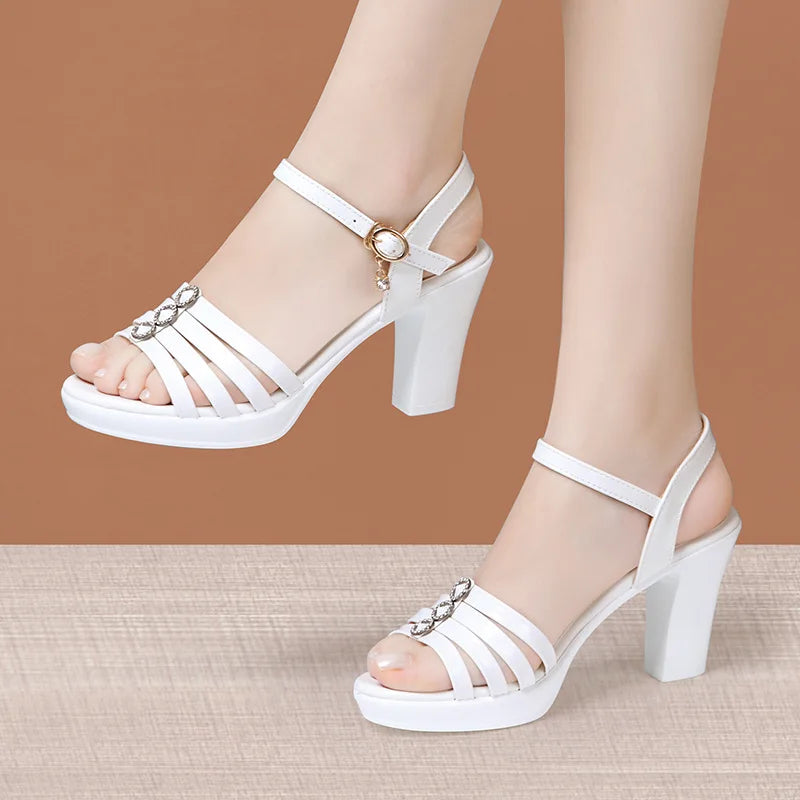 Elegant Open-Toe High Heels