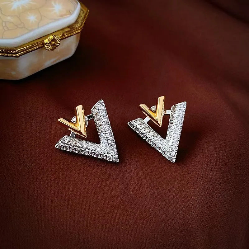 V  Triangle Stud Geometric Earrings Jewelry