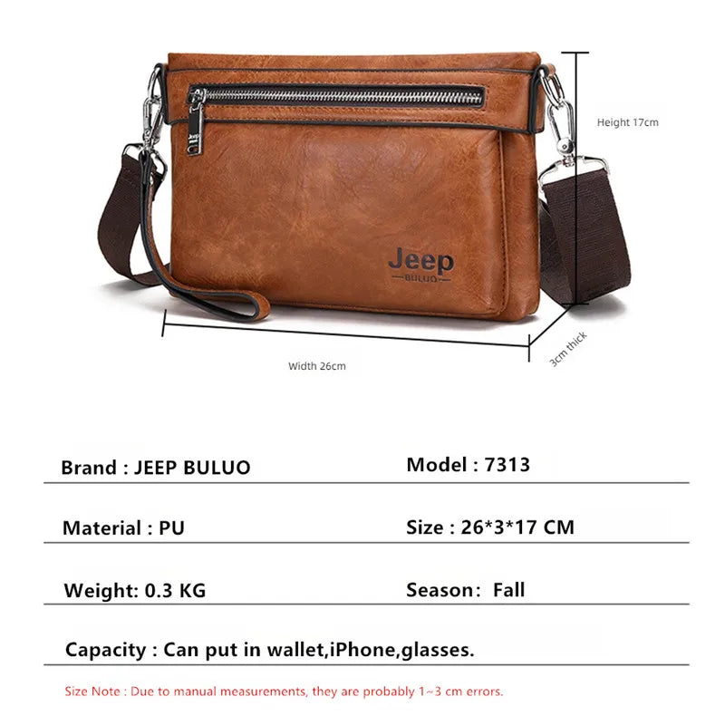 JEEP BULUO - Men's Leather Crossbody Bag