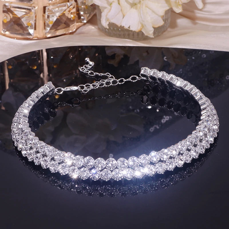 Rhinestone Bridal Jewelry Set – Choker, Earrings & Bracelet