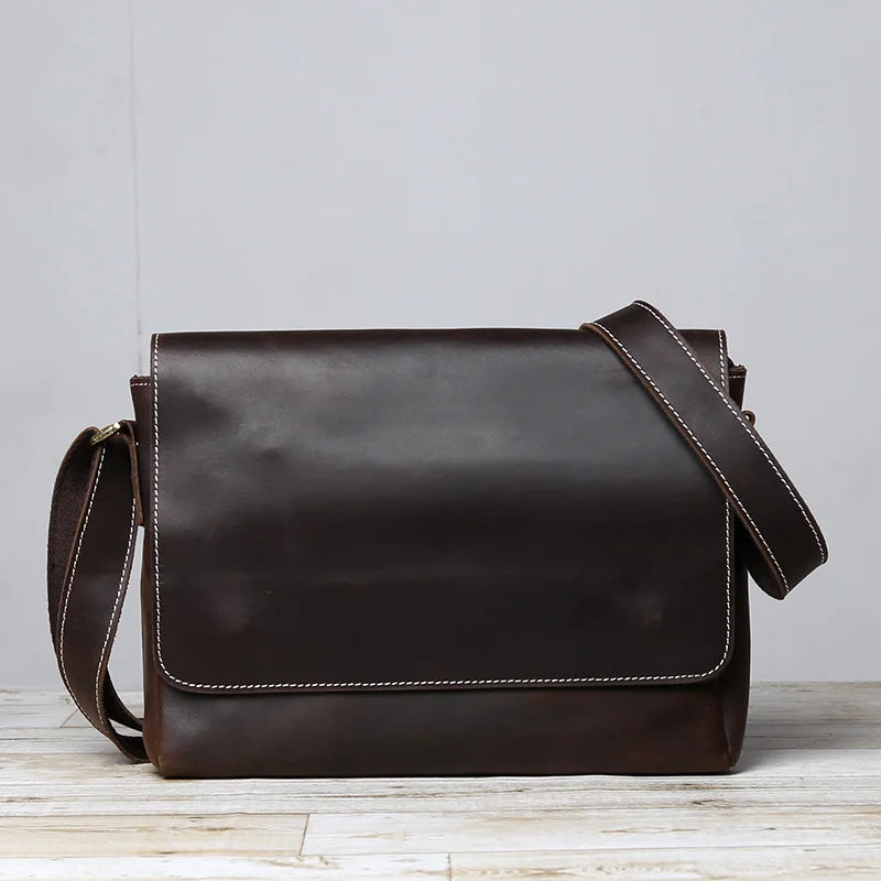 Retro Mad Horse Leather Men's Shoulder Messenger Bag