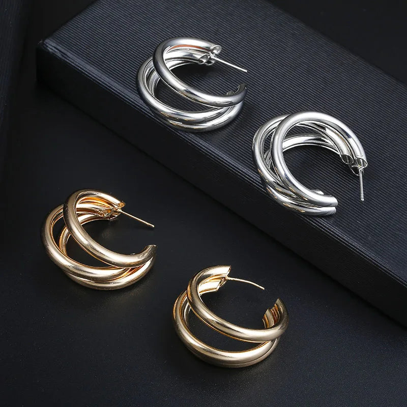 Hoop Earrings Round Circle