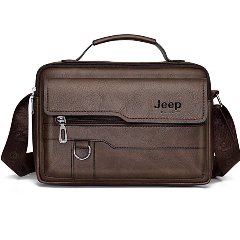 JEEP BULUO - Men's Fashion PU Leather Business Messenger Bag