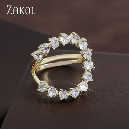 ZAKOL  Open Ring for Women Wedding Jewelry