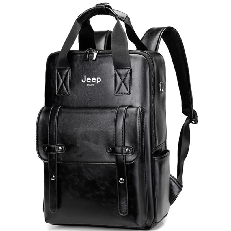 JEEP BULUO - Waterproof 14'' Laptop Backpack – Casual, Travel, Vintage Leather