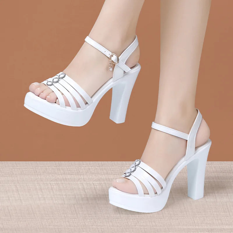 Elegant Open-Toe High Heels