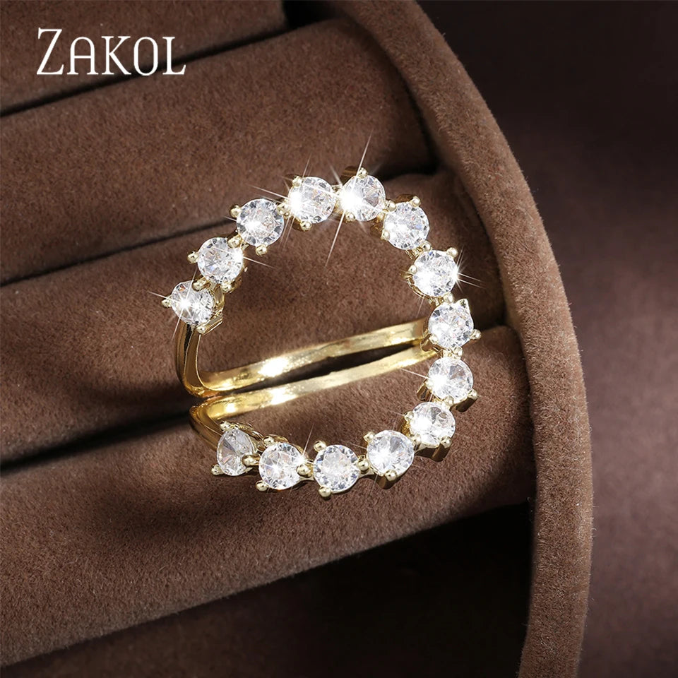 ZAKOL  Open Ring for Women Wedding Jewelry