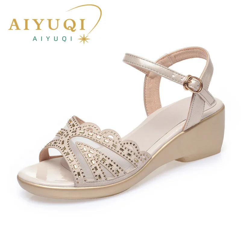 AIYUQI Women's Wedge Sandals Summer Casual Roman Style