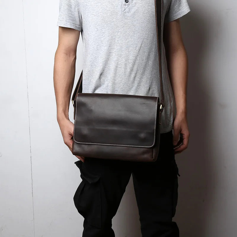 Retro Mad Horse Leather Men's Shoulder Messenger Bag