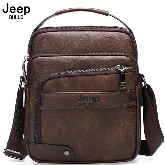 JEEP BULUO - Men's Premium Leather Crossbody Bag – Stylish & Spacious Messenger for Business