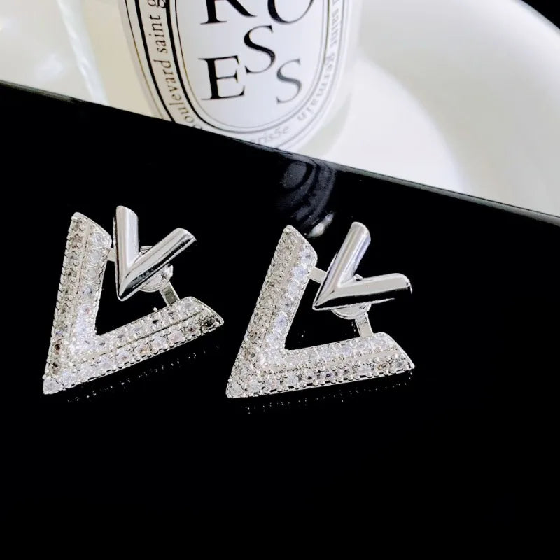 V  Triangle Stud Geometric Earrings Jewelry