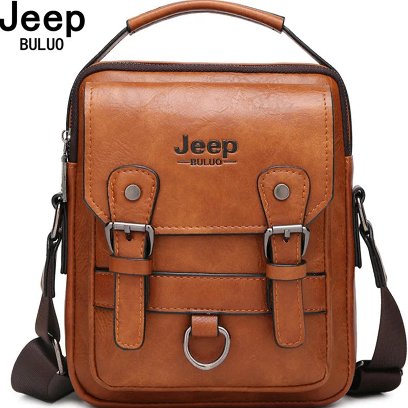 JEEP BULUO - Men's Multifunction Leather Business Shoulder Bag