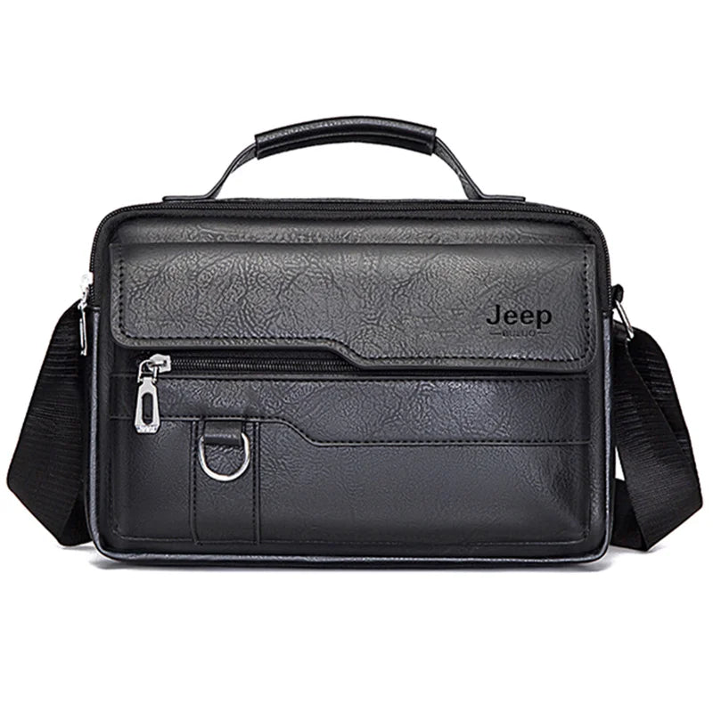 JEEP BULUO - Men's Fashion PU Leather Business Messenger Bag