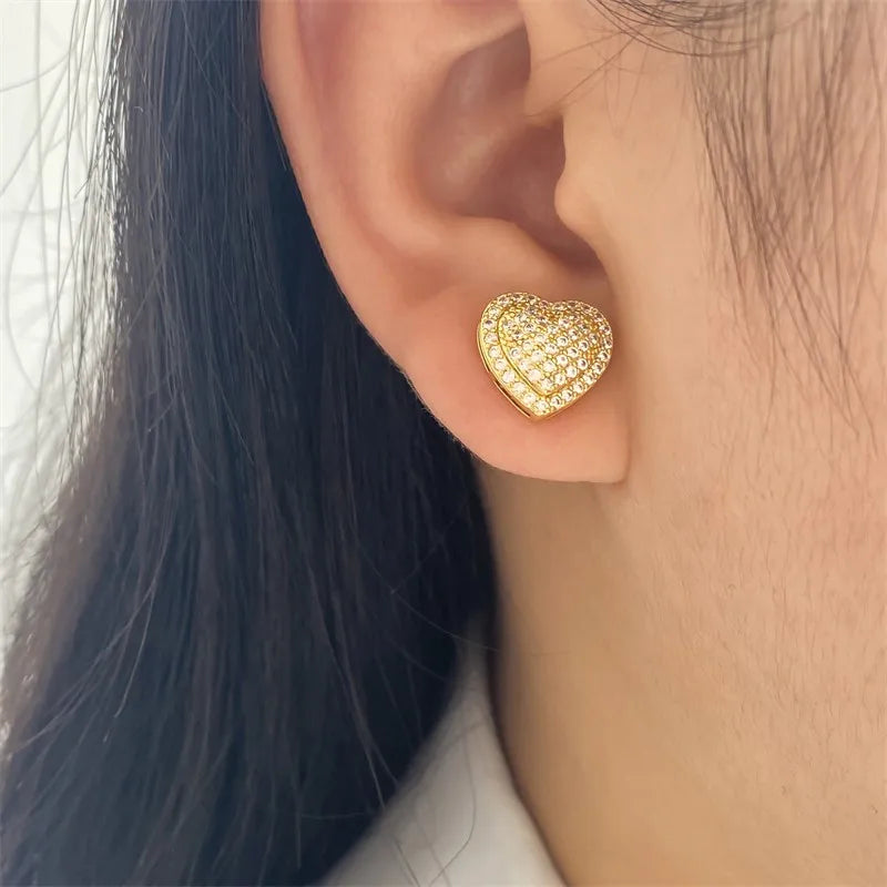 RAKOL - Heart  Stud Earrings for Women