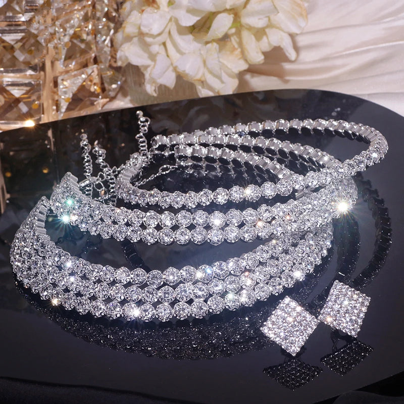 Rhinestone Bridal Jewelry Set – Choker, Earrings & Bracelet