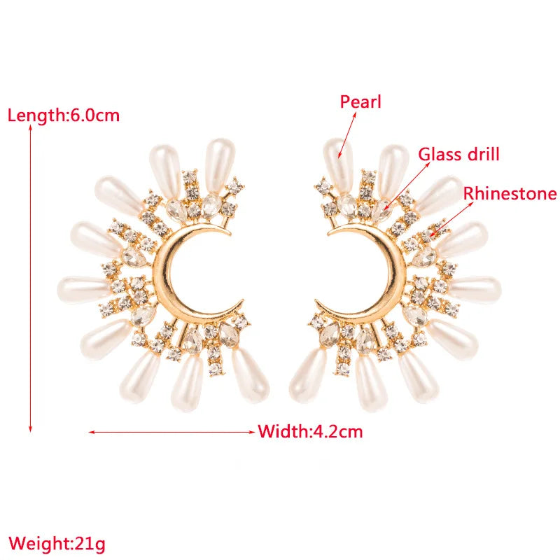 RAKOL -  Half Moon Stud Earrings for Women