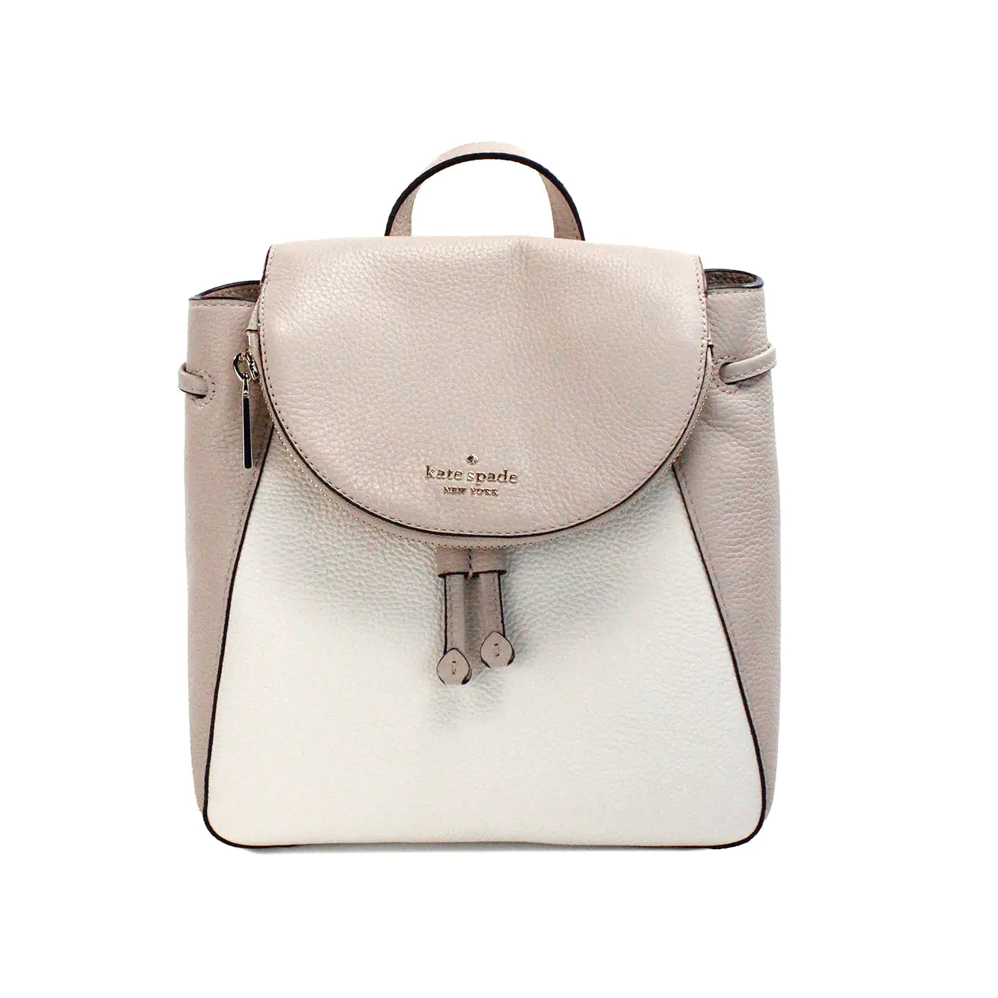 Kate Spade Leila Colorblock Warm Beige Leather Medium Backpack